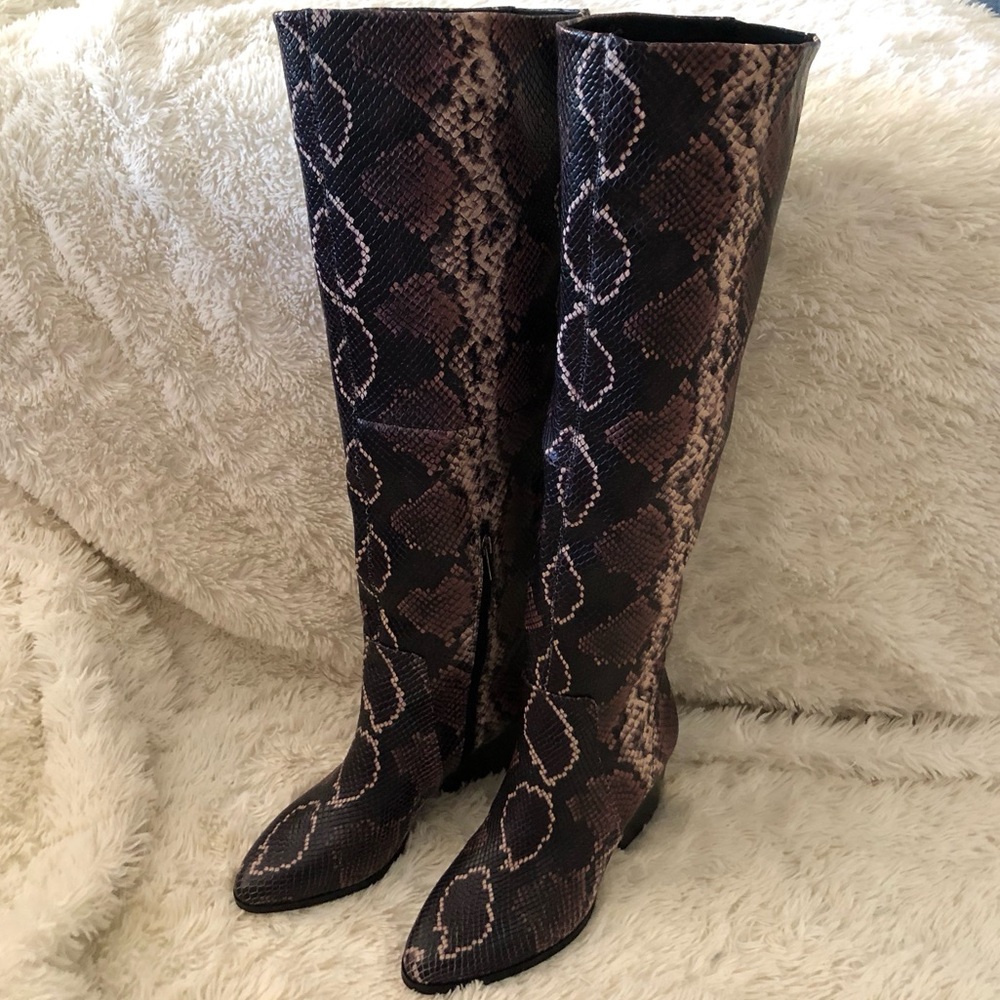 Vince Camuto Nestel Python Leather Boots Nordstrom Snakeskin Print Over Knee